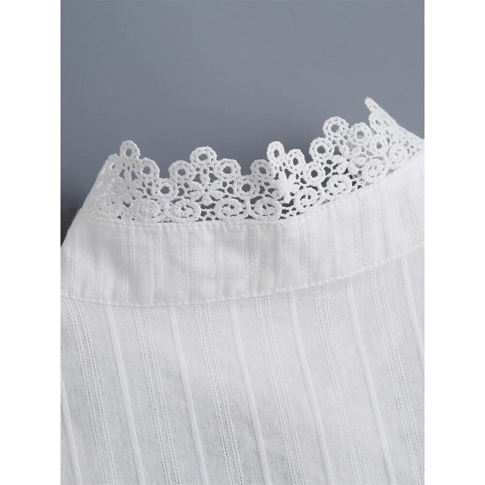 Detachable Jacquard Fabric Fake Collar for Women Adjustable Blouses Dresses - Picture 5 of 6